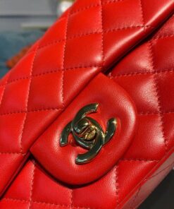 Chanel Flap Bag Mini Crossbody 7.8in/ 20cm Red Gold Hardware For Women A69900 - Image 5