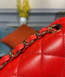 Chanel Flap Bag Mini Crossbody 7.8in/ 20cm Red Gold Hardware For Women A69900 - Image 6