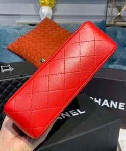 Chanel Flap Bag Mini Crossbody 7.8in/ 20cm Red Gold Hardware For Women A69900 - Image 7