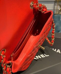 Chanel Flap Bag Mini Crossbody 7.8in/ 20cm Red Gold Hardware For Women A69900 - Image 4