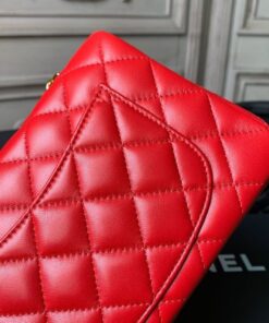 Chanel Flap Bag Mini Crossbody 7.8in/ 20cm Red Gold Hardware For Women A69900 - Image 23