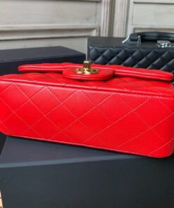 Chanel Flap Bag Mini Crossbody 7.8in/ 20cm Red Gold Hardware For Women A69900 - Image 10