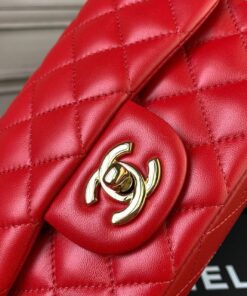 Chanel Flap Bag Mini Crossbody 7.8in/ 20cm Red Gold Hardware For Women A69900 - Image 20