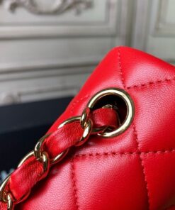 Chanel Flap Bag Mini Crossbody 7.8in/ 20cm Red Gold Hardware For Women A69900 - Image 14