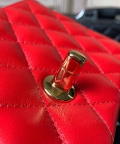 Chanel Flap Bag Mini Crossbody 7.8in/ 20cm Red Gold Hardware For Women A69900 - Image 22