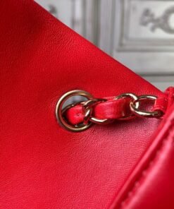 Chanel Flap Bag Mini Crossbody 7.8in/ 20cm Red Gold Hardware For Women A69900 - Image 25