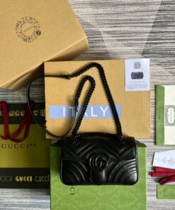 Gucci Marmont Matelasse Mini Bag Black For Women 8.5in/22cm