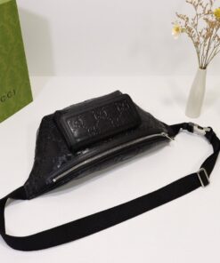Gucci Embossed Belt Bag Black For Men 11in/28cm 645093 1W3CN 1000 - Image 9