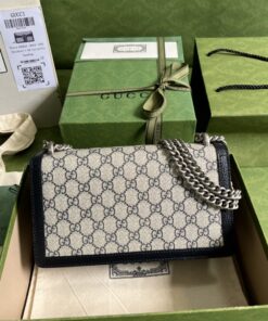 Gucci Dionysus Small Shoulder Bag 10in/ 25cm Beige/ Blue GG Supreme Canvas Antique Silver Hardware For Women 499623 K9GSN 4075 - Image 6