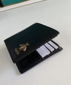 Gucci Bee Logo Black Bi-Fold Wallet For Men 11cm/4.3in GG 523664 - Image 4