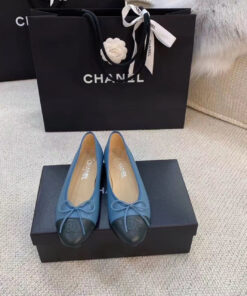 Chanel Ballerina Flats Blue For Women G02819