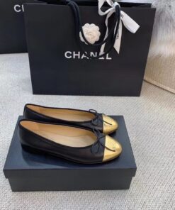 Chanel Ballerina Flats Black/Gold For Women, Women’s Shoes G02819 - Image 5