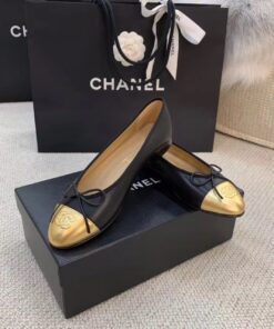 Chanel Ballerina Flats Black/Gold For Women, Women’s Shoes G02819 - Image 6