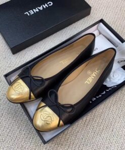 Chanel Ballerina Flats Black/Gold For Women, Women’s Shoes G02819 - Image 10