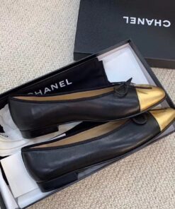 Chanel Ballerina Flats Black/Gold For Women, Women’s Shoes G02819 - Image 3