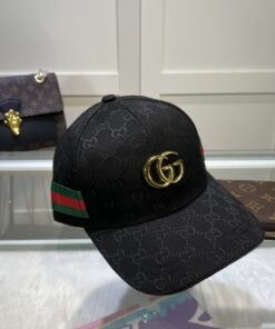 Alternative view of Gucci Original GG Canvas Baseball Hat With Web Black GG Hat