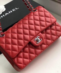 Alternative view of Chanel Classic Crossbody Bag 10in/ 25.5cm Red Silver Hardware For Women