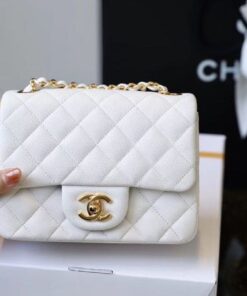 Alternative view of Chanel Classic Flap Bag Mini Crossbody 6.6in/ 17cm White Gold Hardware For Women