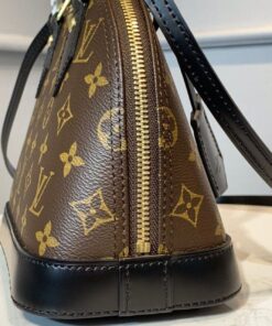 Louis Vuitton Alma BB Top Handle Bag 9.8in/ 24cm Brown Monogram Canvas Gold Hardware For Women - Image 4