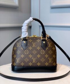Louis Vuitton Alma BB Top Handle Bag 9.8in/ 24cm Brown Monogram Canvas Gold Hardware For Women - Image 3