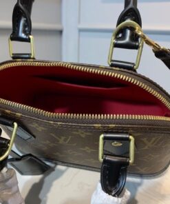 Louis Vuitton Alma BB Top Handle Bag 9.8in/ 24cm Brown Monogram Canvas Gold Hardware For Women - Image 9