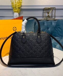 Louis Vuitton Neo Alma Top Handle Bag 12.5in/ 32cm Monogram Empreinte Black Canvas Gold Hardware M44832 - Image 6