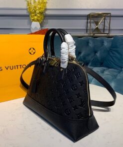 Louis Vuitton Neo Alma Top Handle Bag 12.5in/ 32cm Monogram Empreinte Black Canvas Gold Hardware M44832 - Image 7