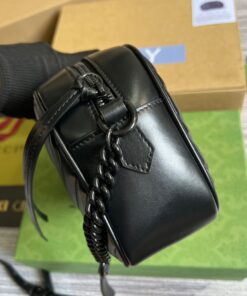Gucci Marmont Matelasse Shoulder Bag Black For Women 9.5in/24cm - Image 14