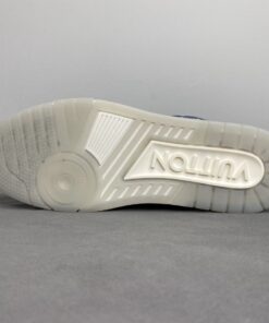 Louis Vuitton Trainer Sneaker Rubber Monogram Denim Blue Virgil Abloh For Men LV - Image 5