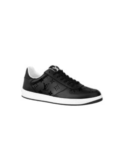 Louis Vuitton Rivoli Sneaker Monogram Metallic Canvas Black For Men LV 1A9FGZ