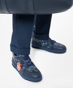 Alternative view of Louis Vuitton Trainer Sneaker Monogram Denim Blue Nigo/Virgil Abloh For Men LV 1A9IQ9