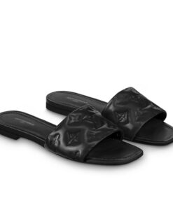 Louis Vuitton Revival Flat Mule Black For Women LV 1A9P3T