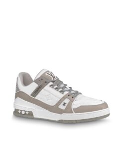 Louis Vuitton Trainer Sneaker Rubber Monogram Grey Virgil Abloh For Men LV 1A9VOS