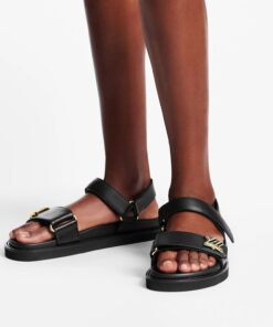 Alternative view of Louis Vuitton Sunset Comfort Flat Sandal Black 1ABW6W