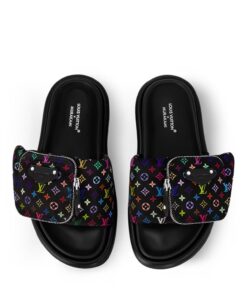 Louis Vuitton LV x TM Pool Pillow Flat Comfort Mule Black For Women – 1AGVRH