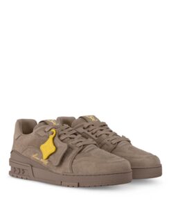 Louis Vuitton Trainer Sneaker Taupe Brown For Men – 1AH618