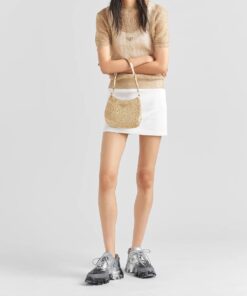 Alternative view of Prada Cleo Satin Bag With Crystals In Gold Tone For Women 8.6in/ 22cm 1BC169_2AWL_F0522_V_HOO