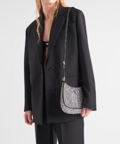 Alternative view of Prada Cleo Satin Bag With Crystals In Black For Women 8.6in/ 22cm 1BC169_2AWL_F063R_V_HOO