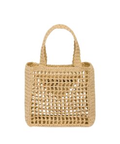 Prada Small Raffia Tote Beige For Women 22cm/ 8.7in 1BG444_2A2T_F0018_V_OOO - Image 4