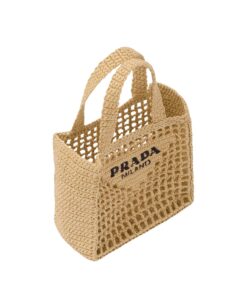 Prada Small Raffia Tote Beige For Women 22cm/ 8.7in 1BG444_2A2T_F0018_V_OOO - Image 5