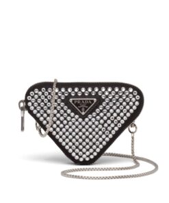 Prada Prada Mini- Pouch With Artificial Crystals Bag Black For Women 3.9 in/ 10 cm 1NR005_2AWL_F0T7O