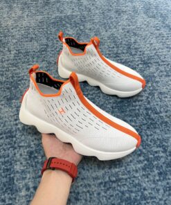 Hermes Eclair Sneakers White/ Orange For Men H221892ZH90410 - Image 3