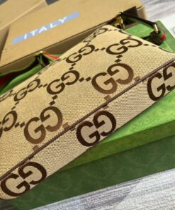 Gucci Jumbo GG Messenger Bag Camel And Ebony Jumbo GG Canvas For Women 9.6in/24.5cm GG 703468 92THF 1000 - Image 3
