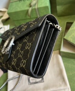 Gucci Dionysus GG Mini Chain Bag Black And Ivory GG Denim Jacquard For Women 8in/20cm 401231 UN3BN 1274 - Image 9