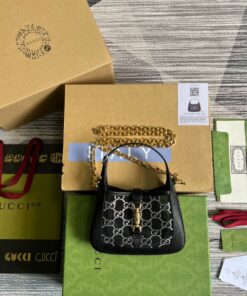 Gucci Jackie 1961 Mini Shoulder Bag Black For Women, Women’s Bags 7.5in/19cm GG