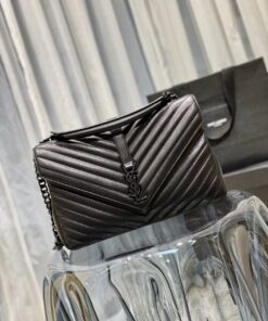 Saint Laurent College Large Chain Bag Black With Metal Toned Hardware For Women 12.6in/32cm YSL 600278BRM081000 - Image 3