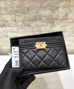 Alternative view of Chanel CO-CO Card Holder Wallet 11cm/4.3in Gold Hardware For Women Black