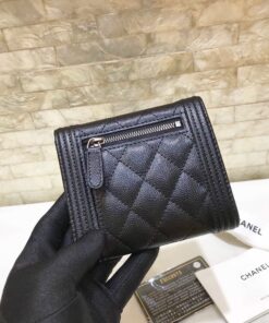 Alternative view of Chanel CO-CO Flap Card Holder Wallet 11.5cm/4.5in Silver Hardware For Women Black