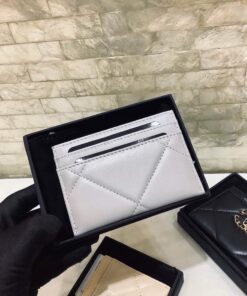 Alternative view of Chanel CO-CO 19 Card Holder Wallet 11cm/4.3in Gold Toned Hardware For Women Grey AP1167 B07327 NG752