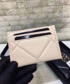 Alternative view of Chanel CO-CO 19 Card Holder Wallet 11cm/4.3in Gold Toned Hardware For Women Beige